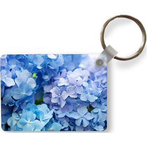 Sleutelhanger - Hortensia - Waterdruppel - Bloemen - Botanisch - Blauw - Uitdeelcadeautjes - Plastic