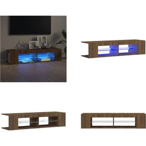 vidaXL Tv-meubel met LED-verlichting 135x39x30 cm bruineikenkleurig - Tv-kast - Tv-kasten - Tv-meubel - Tv-meubel Met LED-verlichting