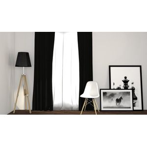 Larson - Luxe Geweven Blackout Gordijn - Ringen - Zwart - 150 x 250 cm – Verduisterend & kant en klaar