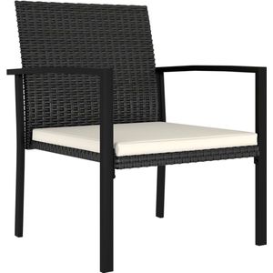 vidaXL Tuinstoel - Tuinstoelen - Eetkamerstoel - Tuinstoel - Tuinstoelen 4 st poly rattan zwart