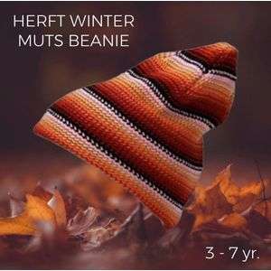 Going Retro - Gebreide Muts / Beanie - Herfst Winter - Strepen (nr. 3) - Kids / Kleuters / Dreumes / Ukkies - Vrolijke kleuren - Meerkleurig Multicolour - Kleine Kinderen - 3 tot 7yr.