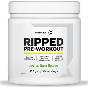 Body & Fit Ripped Pre Workout - Cactus & Limoen Pre-Workout Poeder - 30 doseringen (225 gram)