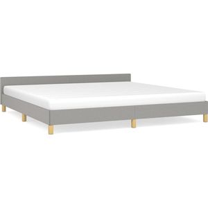 VidaXL Bedframe met Hoofdeinde Stof Lichtgrijs 200x200 cm