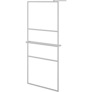vidaXL Inloopdouchewand met schap 80x195 cm chroom Inloopdouchewand - Douchewand - Modern Design - ESG-glas - Aluminiumframe