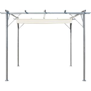 vidaXL-Pergola-met-uitschuifbaar-dak-3x3-m-staal-crémewit