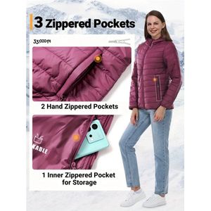 Bovista Winterjas - Parka - Dames - Winter - Jas - Volwassen - Stijlvol - Diep Magenta - M