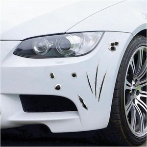 Autostickers 3D-bullet hole simulatie - Stereoscopische nep realistische gus - Cool verwijderbare waterdichte sticker - Decoratie voor raam deur body side .