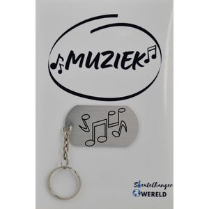 muzieknoot Sleutelhanger inclusief kaart - muzieknoot cadeau – muzieknoot - Leuk kado voor je vriend om te geven - 2.9 x 5.4CM