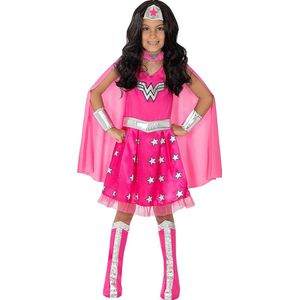 Funidelia | Roze Wonder Woman Kostuum Voor voor meisjes - Superhelden, DC Comics, Justice League - Kostuum voor kinderen Accessoire verkleedkleding en rekwisieten voor Halloween, carnaval & feesten - Maat 135 - 152 cm - Roze