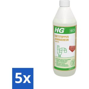 HG ECO - Ontstopper - Gebruiksklaar - Binnen 5 Minuten Resultaat - 1L - Bulkverpakking - 5 stuks