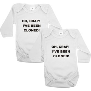 Romper Oh, crap! I've been cloned! - Lange mouw wit - Maat 56