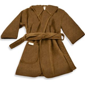 Gepersonaliseerde badjas brown clay | funnies badjas | badjas met naam | 1-2 jaar | 100% zuivere katoen, badstof | baby | na het zwemmen | na het douchen