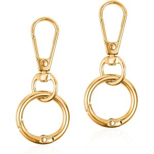 Removable 2 Pieces Rotating Metal Carabiner Hooks Keychain 360° Rotating Lobster Clasp for DIY Handbag