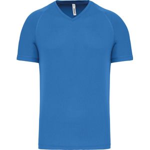 PROACT® Heren-sport-t-shirt V-hals PA476 - Aqua Blue - M