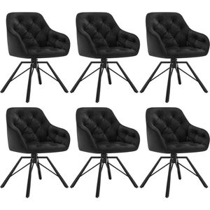 Rootz Eetkamerstoel - Moderne keukenstoel - Draaifauteuil - Fluwelen stof - Comfortabele zitting - 57,5 ​​cm x 82,5 cm x 53 cm