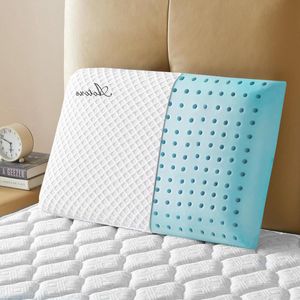Zacht traagschuimkussen koel gelkussen plat slaapkussen maag- en zijslaapkussen Oeko-Tex Certipur-Us dubbele certificering - orthopedisch - ergonomisch | 60 x 40 x 8 cm Cool plate