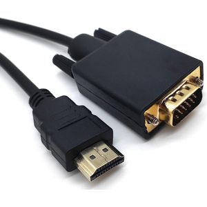 HDMI naar VGA Kabel Adapter Converter - HDMI VGA Kabel Omvormer 1080p HD - 1.8 Meter - Zwart