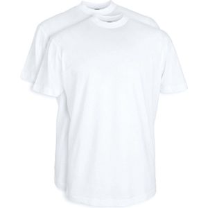 Suitable - Obra T-Shirt Hoge Ronde Hals Wit 2-Pack - Heren - Maat M - Regular-fit