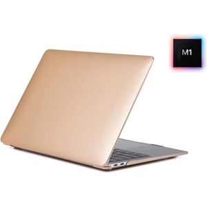 Laptophoes - Geschikt voor MacBook Air 13 inch Hoes - Case Voor Air M1 2020 (A2337) - Goud