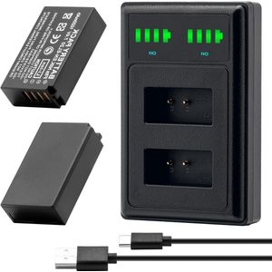 1020mAh EN-EL20 EN EL20 batterij + LCD Dual USB Charger - Nikon EN-EL20 EN-EL20a Batterij - P1000 P950 Coolpix A Nikon 1 - J1 J2 J3 S1 V3 Camera's met Type C-poort - 2 Stuks