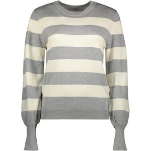 Kaffe Trui Kalizza Striped Pullover 10509299 106229 Grey Melange/turtledove Dames Maat - XL