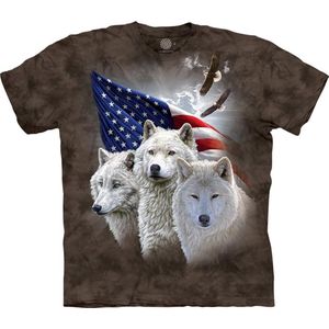 The Mountain Adult Unisex T-Shirt - Patriotic Wolves