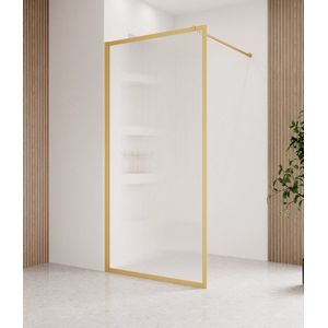 Badplaats Douchewand Georgia 80 x 200 cm - Goud – Inloopdouche 8 mm Geribbeld Veiligheidsglas