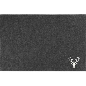 Placemat van vilt 'hert' donkergrijs set van 4 - 45 x 30 cm