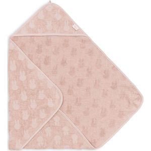 Jollein x Nijntje - Badcape Badstof 75x75cm - Baby Handdoek met Badcape, Omslagdoek, Badponcho Miffy Jacquard - Wild Rose