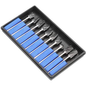 Roterende Burr Set 10 stks 2.35 * 6mm Tungsten Carbide Rotary Files Metaalbewerking Carving Tool Set voor Rotary Tools Houtbewerking Graveren Boren