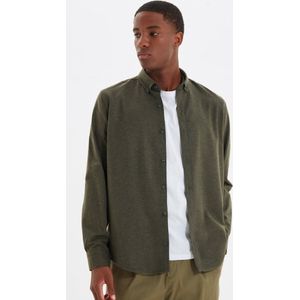 Trendyol Lichtbruin, Slim Fit Winteroverhemd Met Button-Down Kraag Tmnaw20Go0094