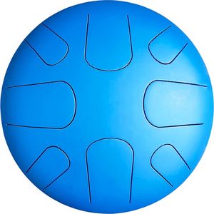 LIDAH® Steel Tongue Drum - G Majeur Constellation Series + Muziekboekje - Handpan 28 cm - voor Kinderen en Volwassenen - Lotus Yoga Klankschaal - Azure Blue
