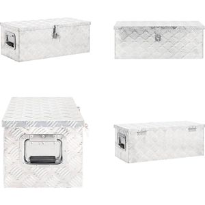 vidaXL Opbergbox 70x31x27 cm aluminium zilverkleurig - Opbergbox - Opbergboxen - Gereedschapskist - Opbergkist
