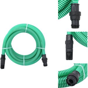 vidaXL Zuigslang - Zuigslangen - Slang - Slangen - Zuigslang met PVC koppelingen 1,1'' 4 m PVC groen