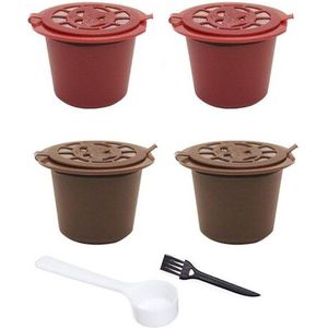 4x Hervulbare cups voor Nespresso | Koffiecups | Koffie capsule| hervul baar