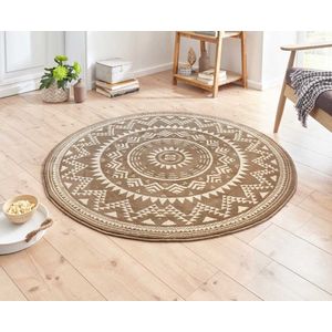 Rond vloerkleed Valencia - bruin 140 cm rond