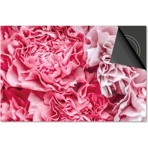 Inductie beschermer 60x52 - afdekplaat inductie mat - Dietrix Kookplaat beschermer - DELUXE - Flowers 16 - Pioen 2 kleuren roze