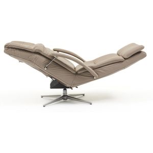 Zero Gravity Relaxstoel - taupe - leder - gebruiksklaar afgeleverd - elektrisch - zero gravity relax - draaibaar - relaxfauteuil
