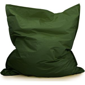 Drop & Sit - groot formaat zitzak/zitkussen - robuust nylon - donker groen - 130 X 150 cm - voor binnen en buiten