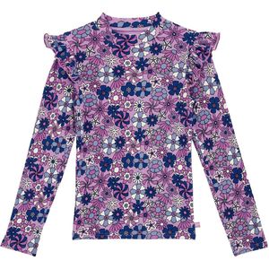 WE Fashion Meisjes geribd T-shirt met ruches