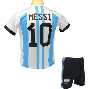 Messi Argentinië Tenue | Voetbal Shirt + broekje set - EK/WK voetbaltenue - Maat XL