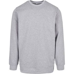 Basic Crewneck Sweater met ronde hals Heather Grey - 4XL