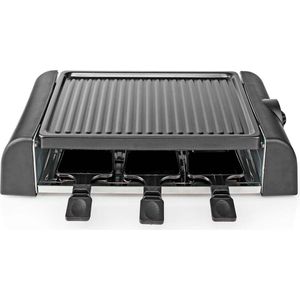 Nedis Gourmet / Raclette - Grill - 6 Personen - Spatel - Temperatuurinstelling - Anti-aanbak laag - Rechthoek