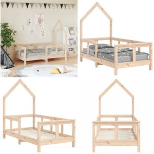 vidaXL Kinderbedframe 70x140 cm massief grenenhout - Kinderbedframe - Kinderbedframes - Kinderbed - Peuterbed