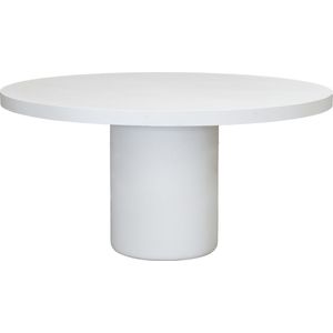 Eettafel Rond 120cm - Wit Eco Composiet - Betonlook - Eden - Giga Meubel