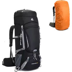 Avoir Avoir®- Hiking Backpack 60L -Zwart-Groot Capaciteitsontwerp – Waterdicht Nylon –77x28x22 cm – Molle-systeem – Reflecterende Strips – Inclusief Regenhoes- Rugzak – Bol.com