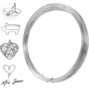 Mrs. Jones Collection Aluminiumdraad - 20 m, 1 mm, Zilver, Knutselmateriaal