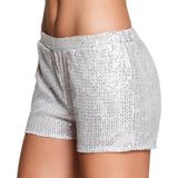 Boland - Hotpants Sequins zilver (M) - Volwassenen - Danser/danseres - 80's & 90's - Disco