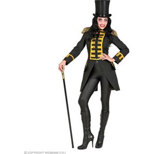 Widmann - Circus Kostuum - Statige Franse Parade Jas Zwart Vrouw - Zwart - Small - Halloween - Verkleedkleding