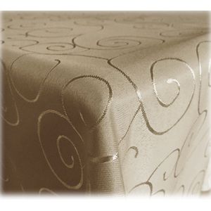 JEMIDI Tafelkleed ornamenten zijdeglans edele tafelhoes tafelkleed - Bruin - Vorm Eckig - Maat 130x130